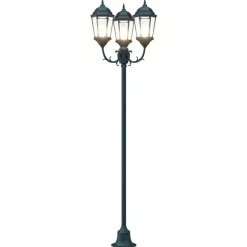 VIDAXL - Poteau de lumière de jardin vert foncé aluminium, verre