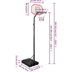 VIDAXL - Support de basket-ball blanc 282-352 cm polyéthylène