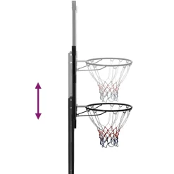 VIDAXL - Support de basket-ball transparent 256-361 cm polycarbonate