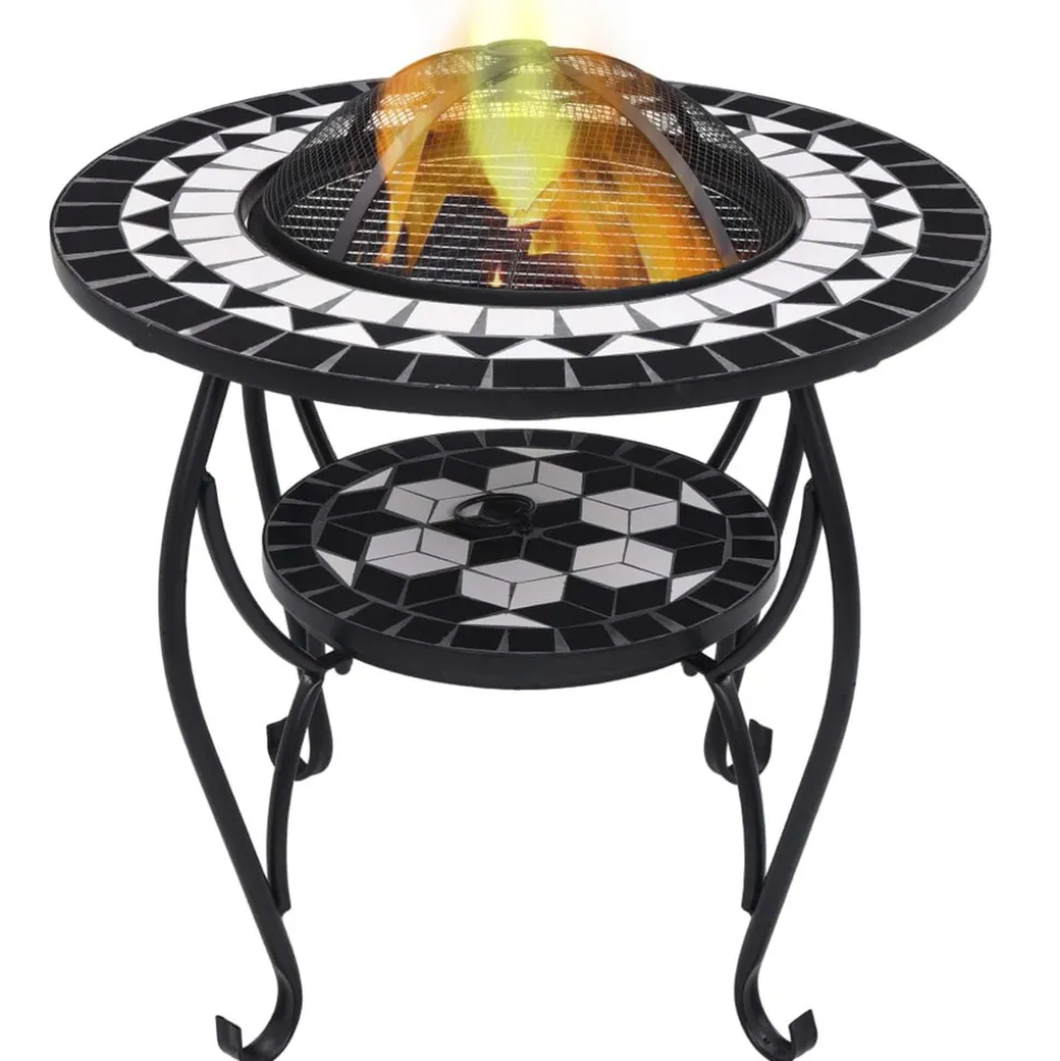 VIDAXL - Table de foyer mosaïque noir et blanc 68 cm céramique