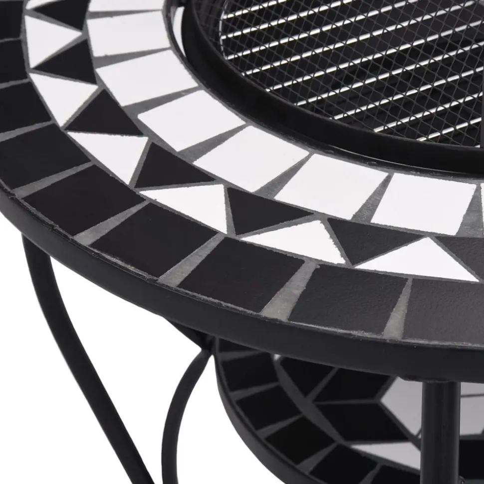 VIDAXL - Table de foyer mosaïque noir et blanc 68 cm céramique