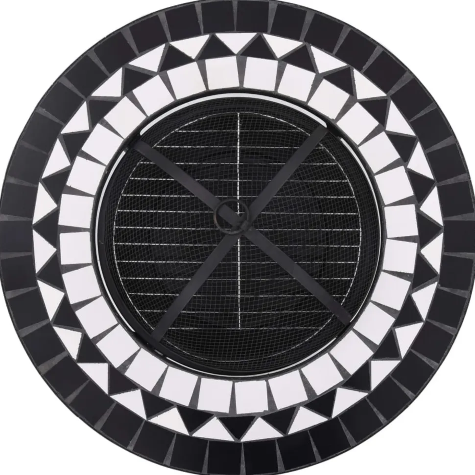 VIDAXL - Table de foyer mosaïque noir et blanc 68 cm céramique