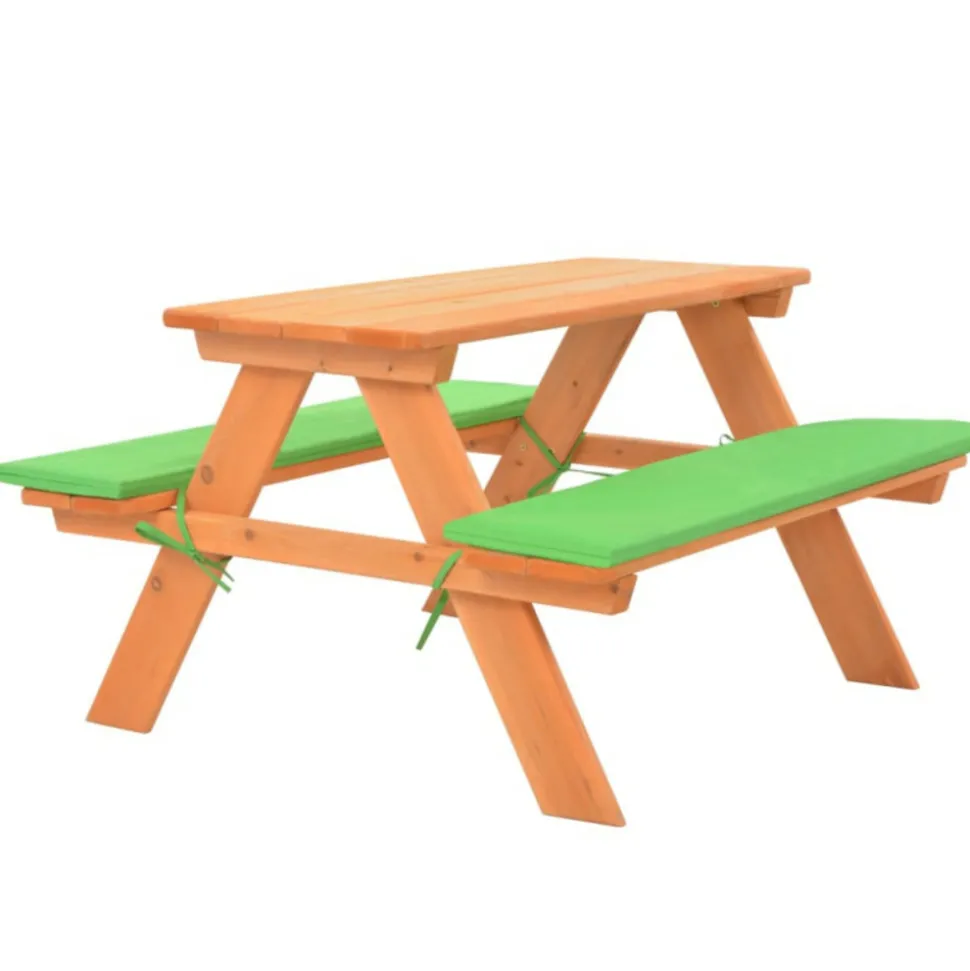 VIDAXL - Table de pique nique pour enfants avec bancs 89x79x50 cm sapin