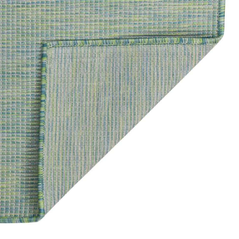 VIDAXL - Tapis à tissage plat d'extérieur 120x170 cm turquoise