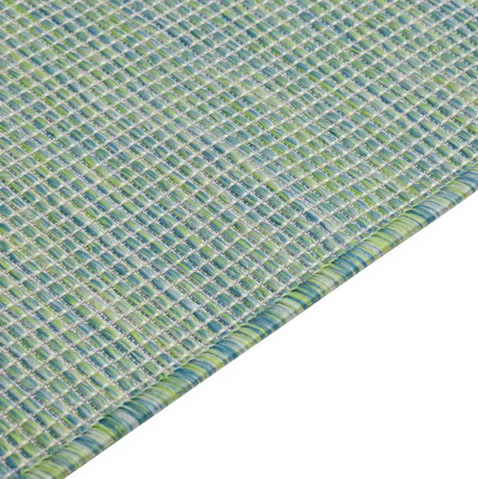 VIDAXL - Tapis à tissage plat d'extérieur 120x170 cm turquoise