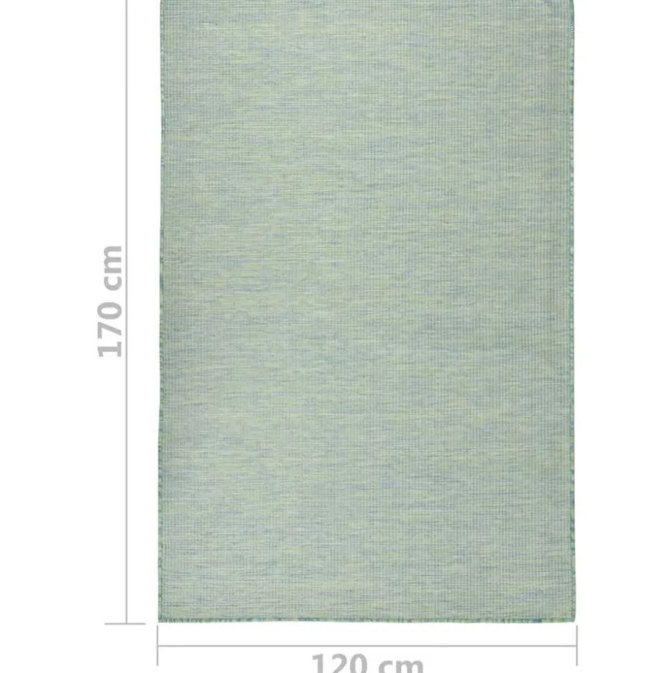 VIDAXL - Tapis à tissage plat d'extérieur 120x170 cm turquoise