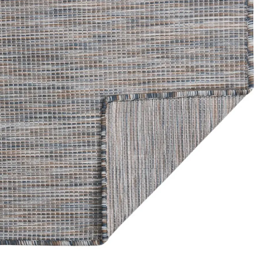 VIDAXL - Tapis à tissage plat d'extérieur 160x230 cm marron et bleu