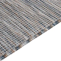 VIDAXL - Tapis à tissage plat d'extérieur 160x230 cm marron et bleu