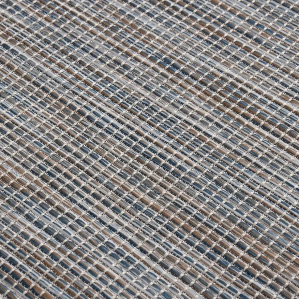 VIDAXL - Tapis à tissage plat d'extérieur 160x230 cm marron et bleu