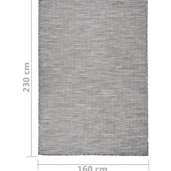 VIDAXL - Tapis à tissage plat d'extérieur 160x230 cm marron et bleu