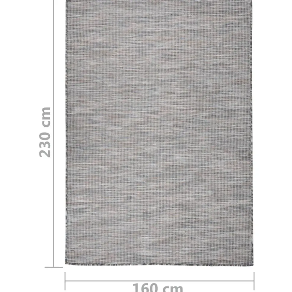 VIDAXL - Tapis à tissage plat d'extérieur 160x230 cm marron et bleu