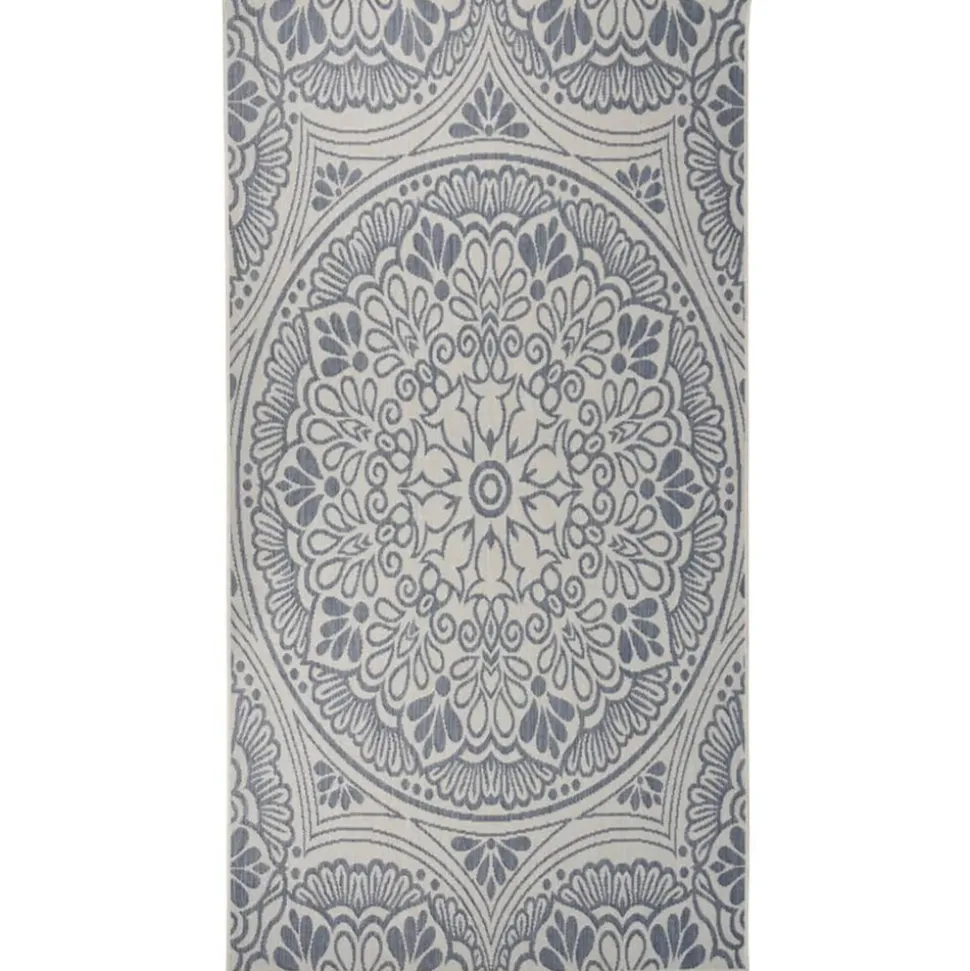 VIDAXL - Tapis à tissage plat d'extérieur 80x150 cm motif bleu