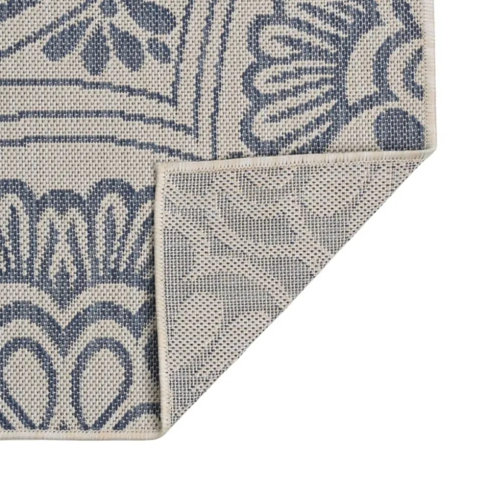 VIDAXL - Tapis à tissage plat d'extérieur 80x150 cm motif bleu