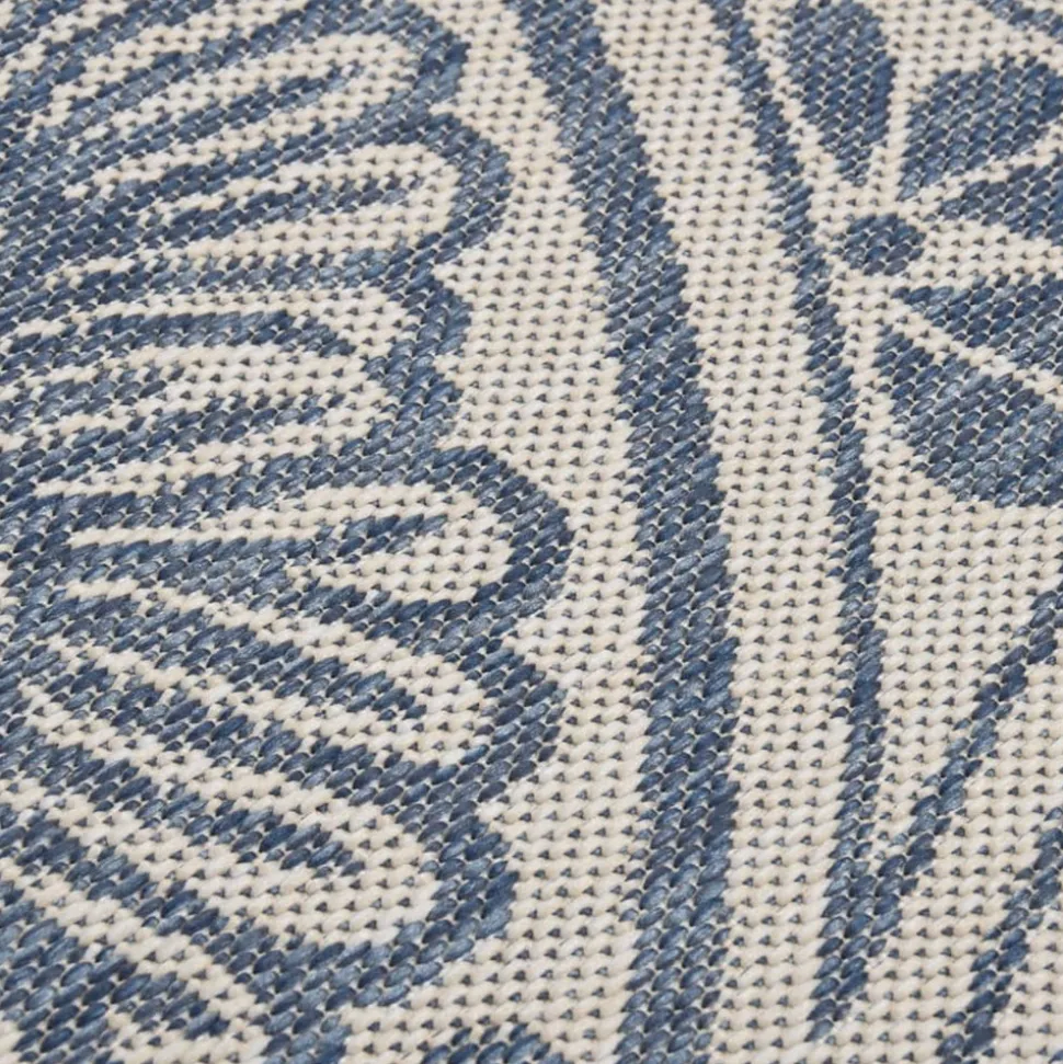 VIDAXL - Tapis à tissage plat d'extérieur 80x150 cm motif bleu