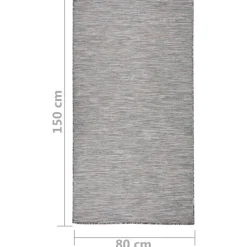 VIDAXL - Tapis à tissage plat d'extérieur 80x150 cm marron et bleu