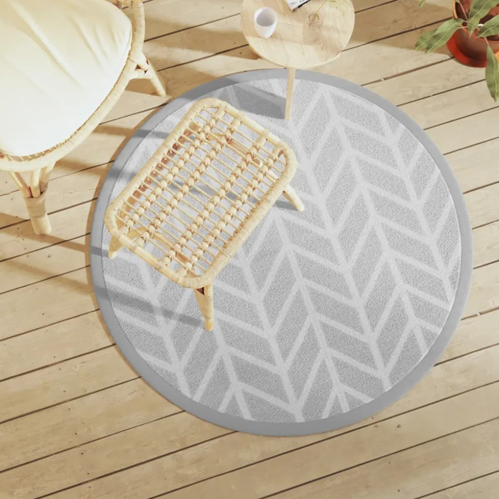 VIDAXL - Tapis d'extérieur arakil gris ø120 cm pp