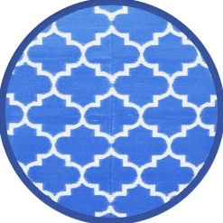 VIDAXL - Tapis d'extérieur arakil bleu ø200 cm pp