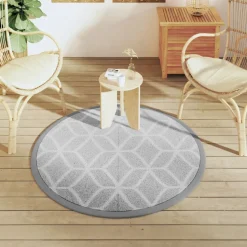 VIDAXL - Tapis d'extérieur arakil gris ø120 cm pp
