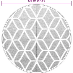 VIDAXL - Tapis d'extérieur arakil gris ø120 cm pp