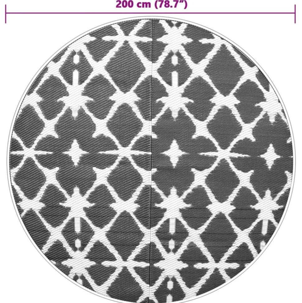 VIDAXL - Tapis d'extérieur arakil bleu et blanc ø200 cm pp