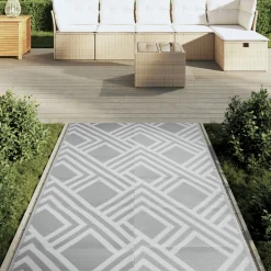 VIDAXL - Tapis d'extérieur arakil gris 120x180 cm pp
