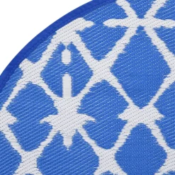 VIDAXL - Tapis d'extérieur arakil bleu et blanc ø120 cm pp