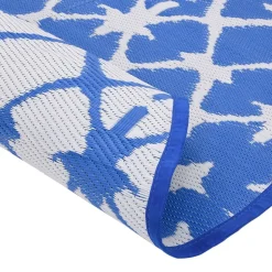 VIDAXL - Tapis d'extérieur arakil bleu et blanc ø120 cm pp