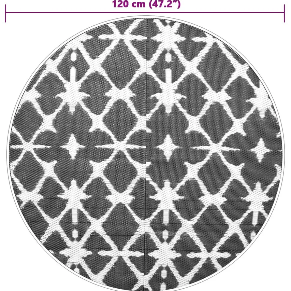 VIDAXL - Tapis d'extérieur arakil bleu et blanc ø120 cm pp