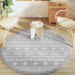 VIDAXL - Tapis d'extérieur arakil gris ø160 cm pp