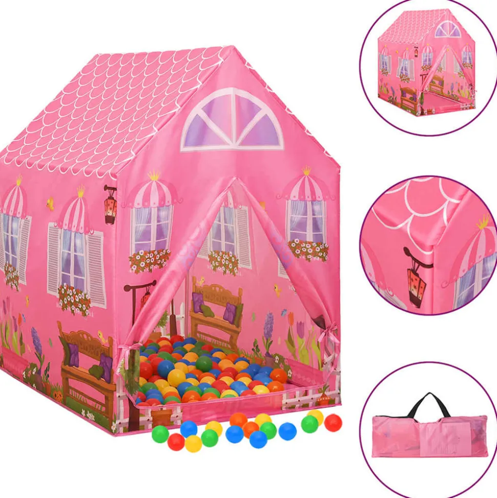 VIDAXL - Tente de jeu pour enfants avec 250 balles rose 69x94x104 cm