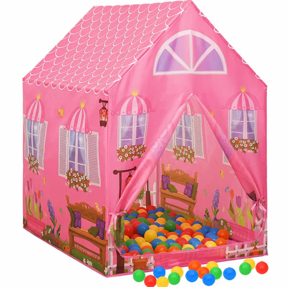 VIDAXL - Tente de jeu pour enfants avec 250 balles rose 69x94x104 cm