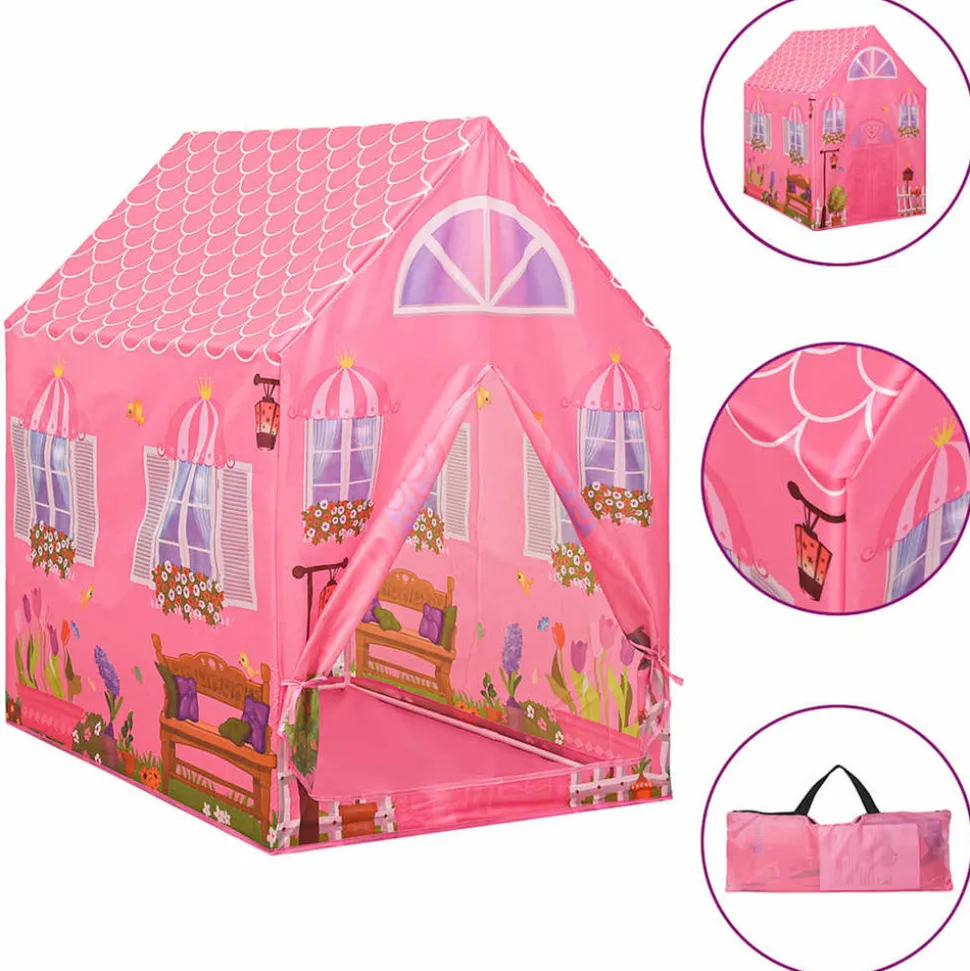 VIDAXL - Tente de jeu pour enfants avec 250 balles rose 69x94x104 cm