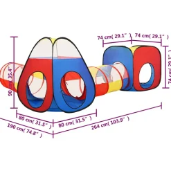 VIDAXL - Tente de jeu pour enfants multicolore 190x264x90 cm