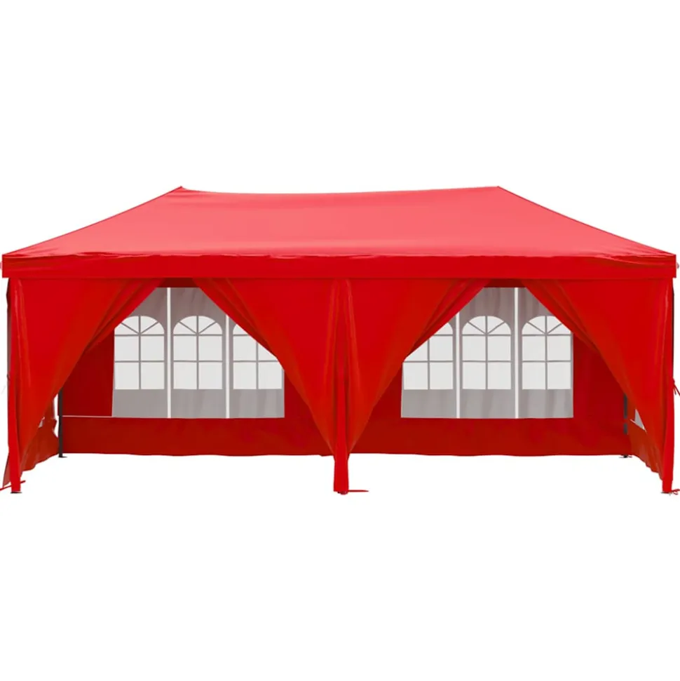 VIDAXL - Tente de réception pliable avec parois rouge 3x6 m
