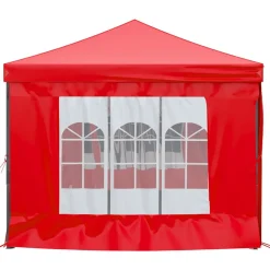 VIDAXL - Tente de réception pliable avec parois rouge 3x6 m