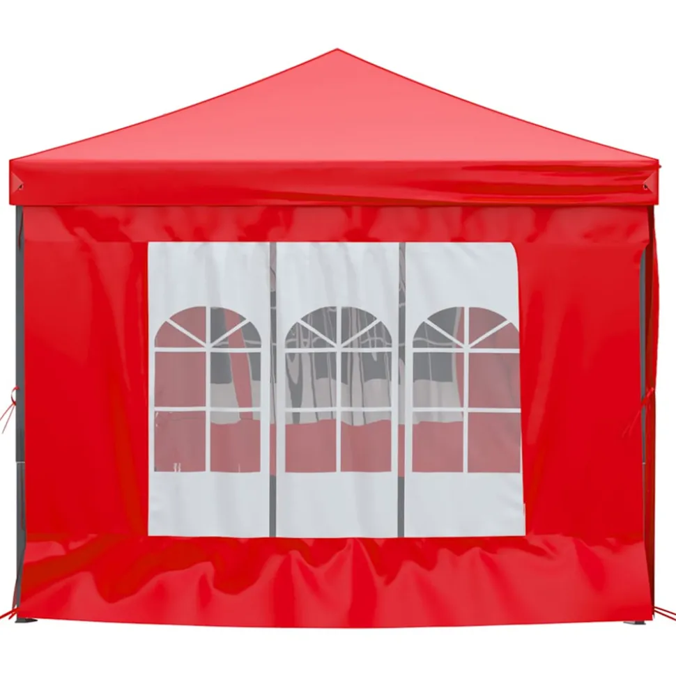 VIDAXL - Tente de réception pliable avec parois rouge 3x6 m