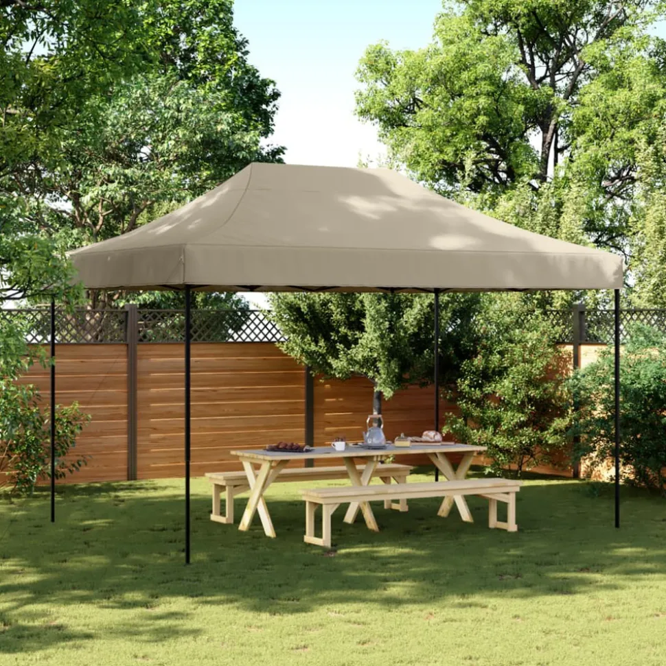 VIDAXL - Tente de réception pliable escamotable taupe 410x279x315 cm