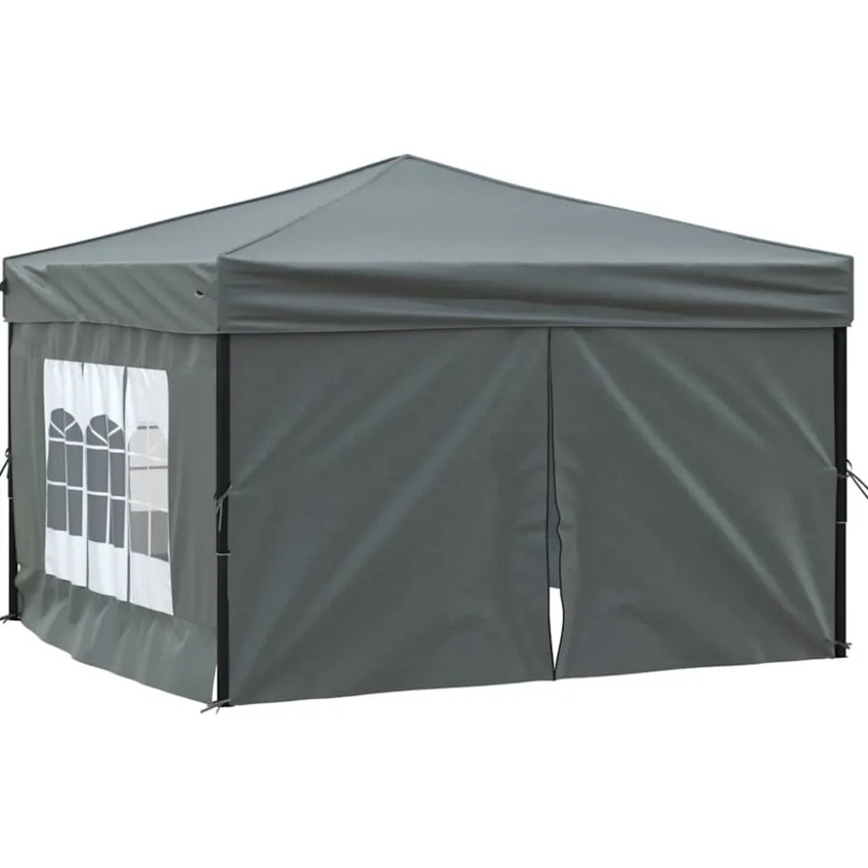 VIDAXL - Tente de réception pliable avec parois anthracite 3x3 m