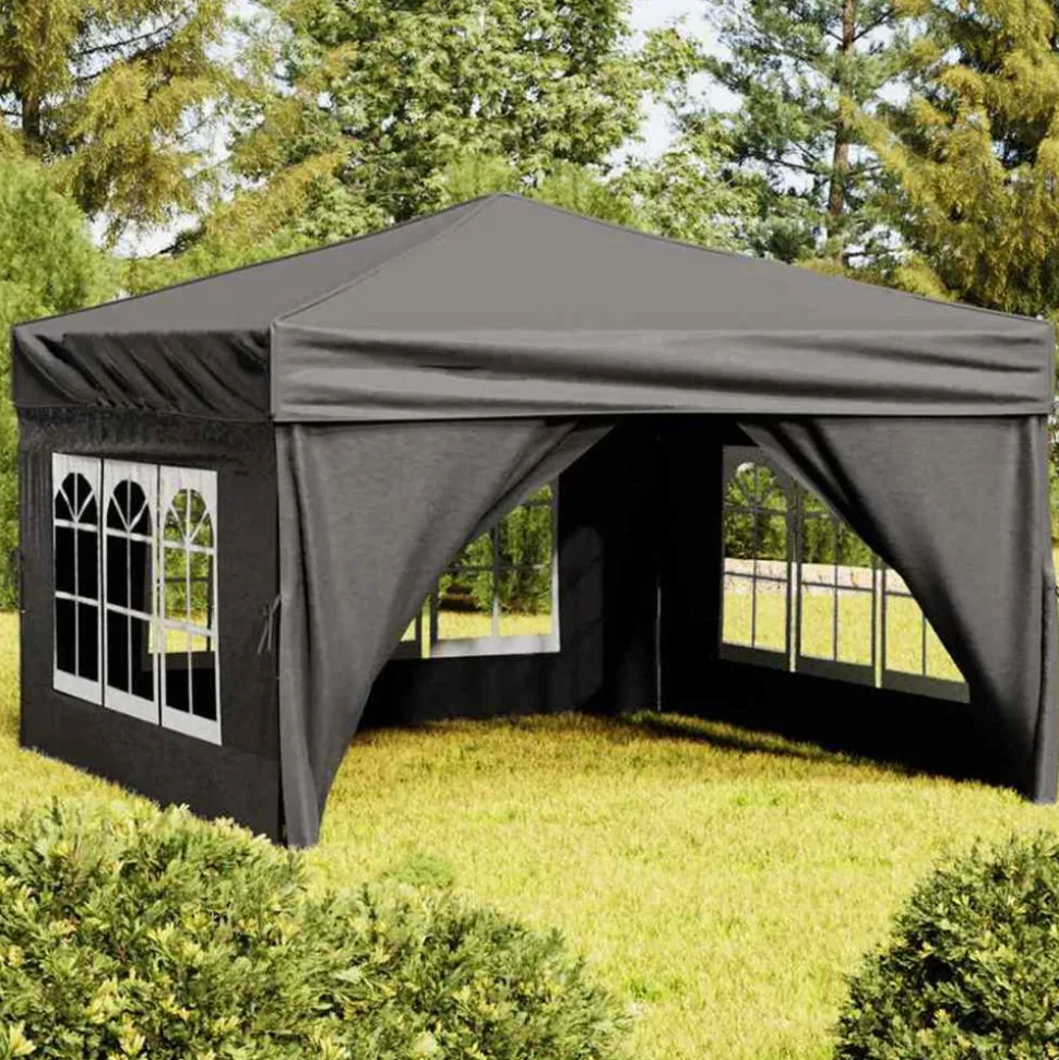 VIDAXL - Tente de réception pliable avec parois anthracite 3x3 m