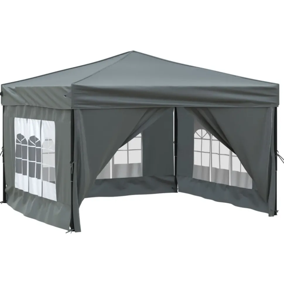VIDAXL - Tente de réception pliable avec parois anthracite 3x3 m