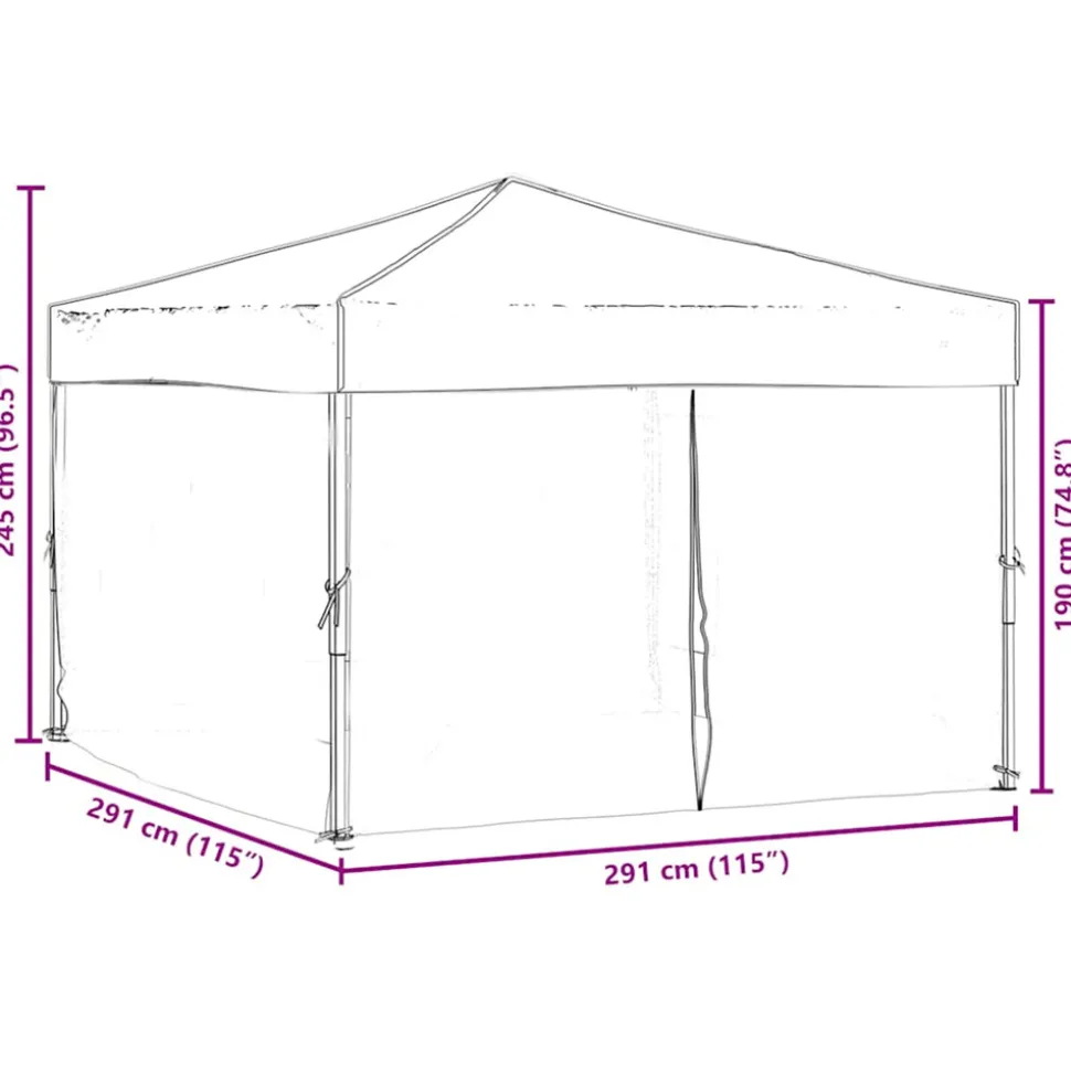 VIDAXL - Tente de réception pliable avec parois anthracite 3x3 m