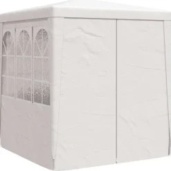 VIDAXL - Tente de réception avec parois latérales 2x2 m blanc 90 g/m²