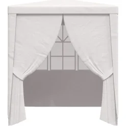 VIDAXL - Tente de réception avec parois latérales 2x2 m blanc 90 g/m²