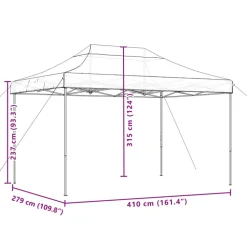 VIDAXL - Tente de réception pliable escamotable vert 410x279x315 cm