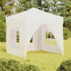VIDAXL - Tente de réception pliable avec parois crème 2x2 m