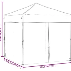 VIDAXL - Tente de réception pliable avec parois crème 2x2 m