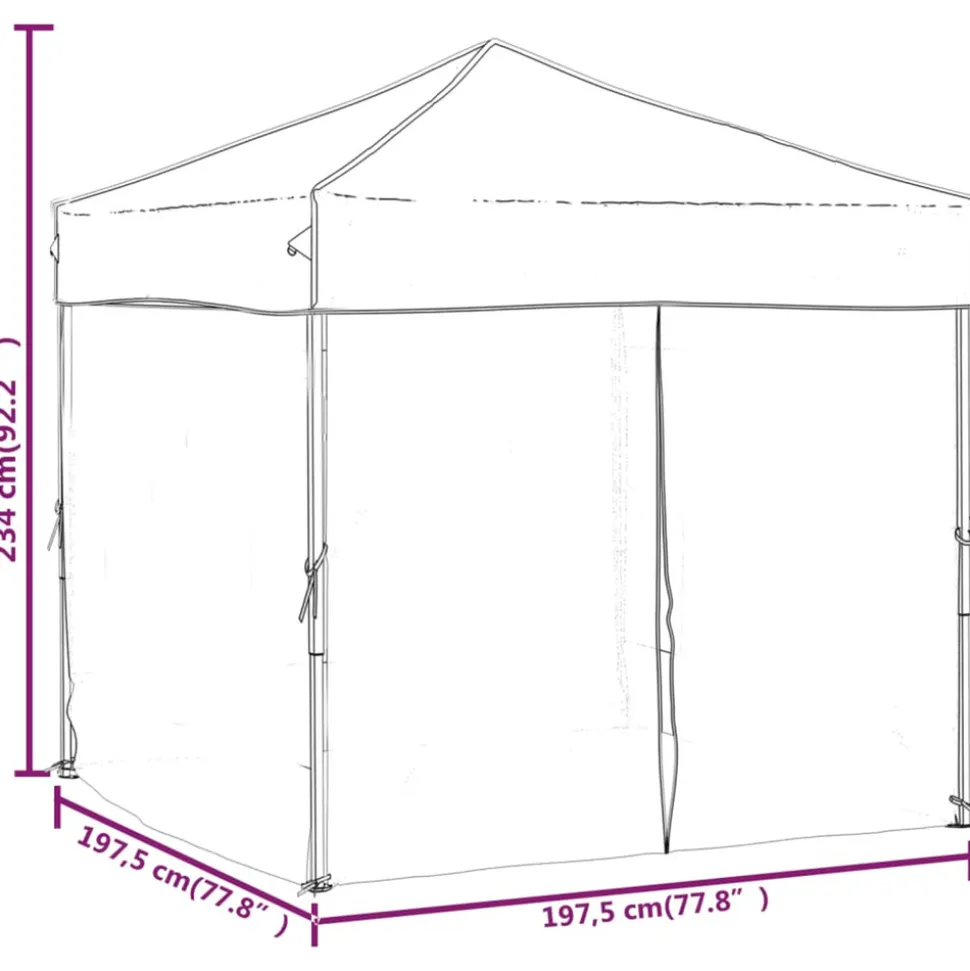 VIDAXL - Tente de réception pliable avec parois crème 2x2 m