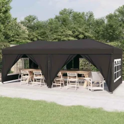 VIDAXL - Tente de réception pliable avec parois anthracite 3x6 m