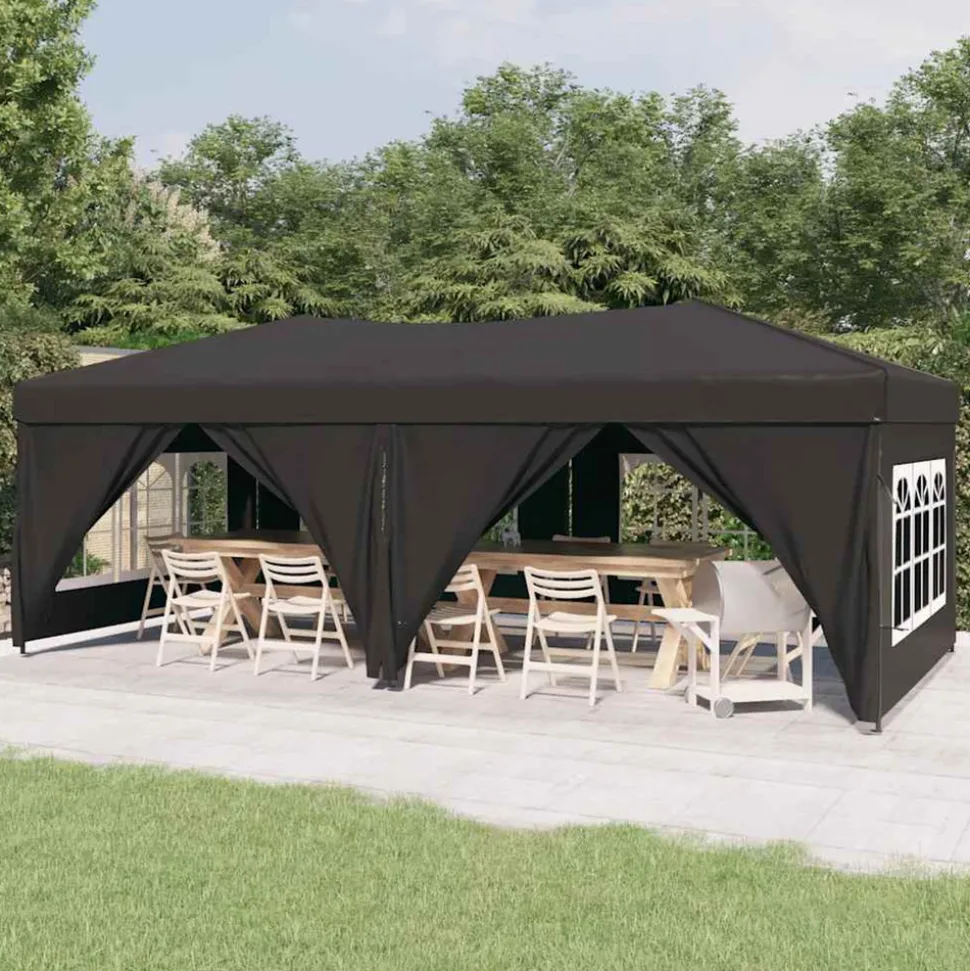 VIDAXL - Tente de réception pliable avec parois anthracite 3x6 m
