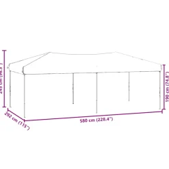 VIDAXL - Tente de réception pliable avec parois anthracite 3x6 m